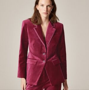 J Crew Madelyn blazer in velvet CP832 Size 4 Burgundy NWT